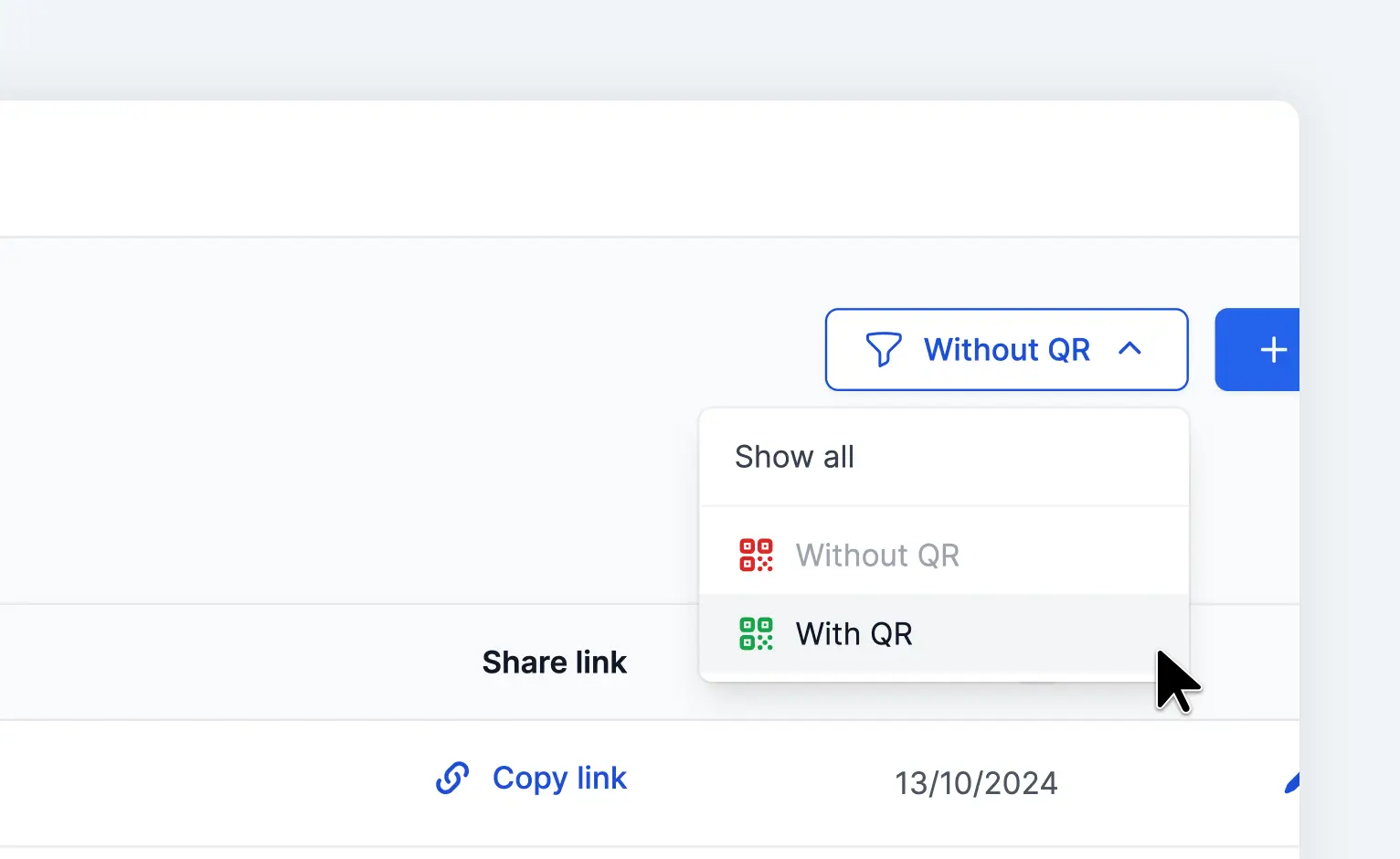 In addition to sorting the table by column, it can also be filtered.