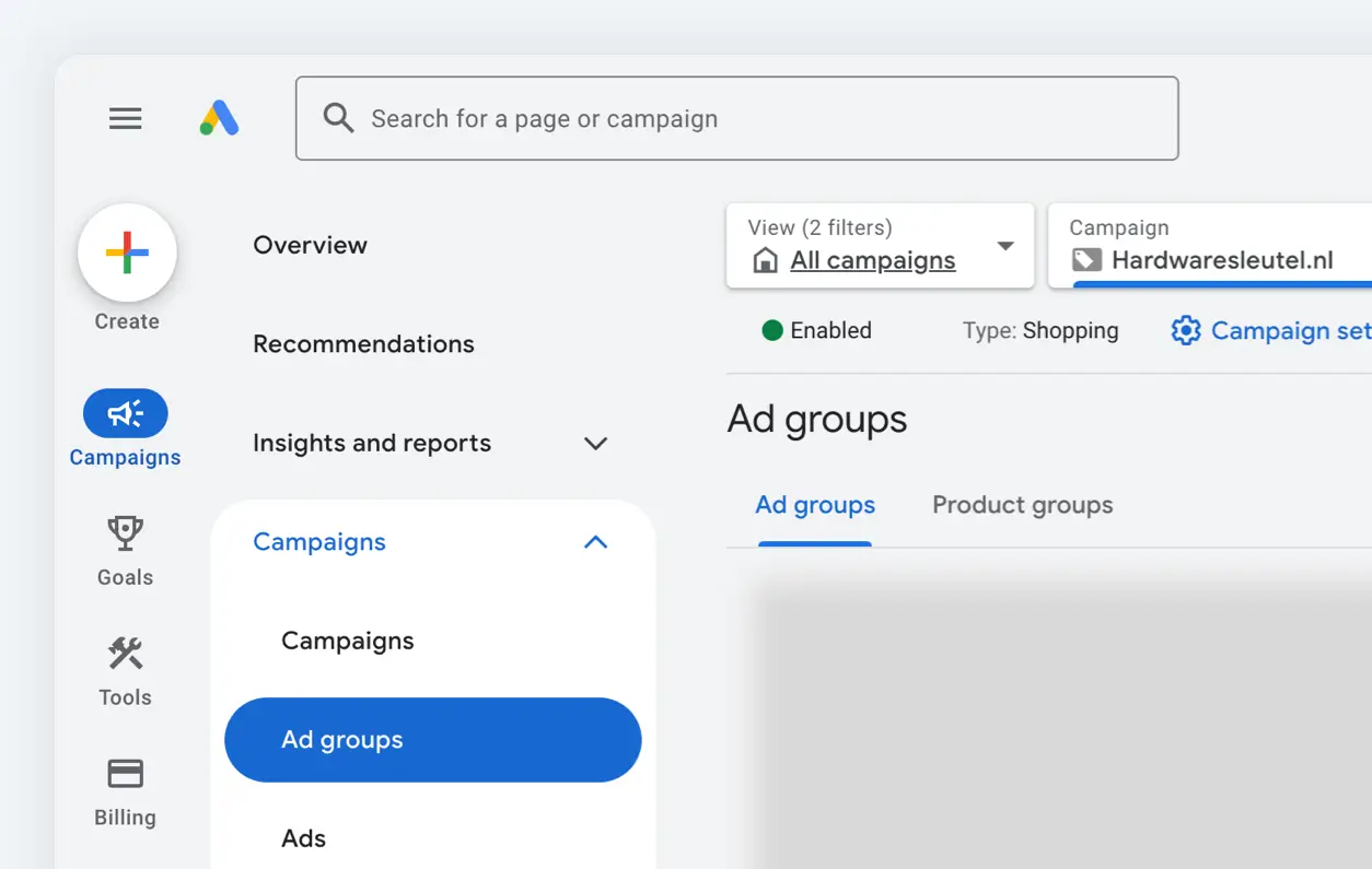 Together with an externally hired marketing company, we run ads via Google Ads.