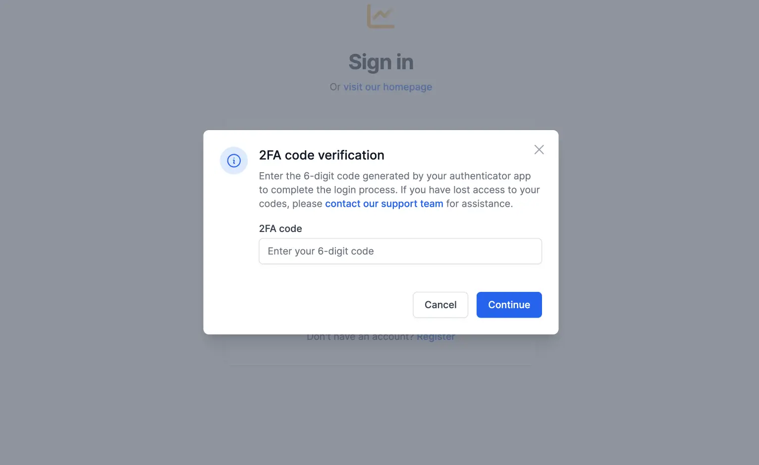 Prompt to enter 2FA code during login. Users can enable this themselves.