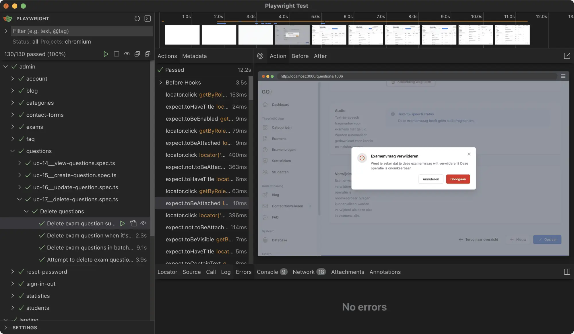 All use cases are tested with Playwright.