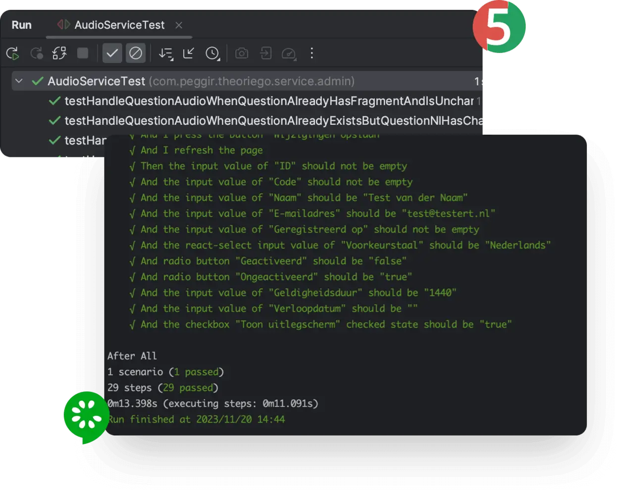 Both front-end and back-end tests are automated.